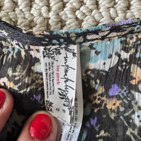 Free People Floral Sheer Bodysuit Size XS - Picture 2 of 4